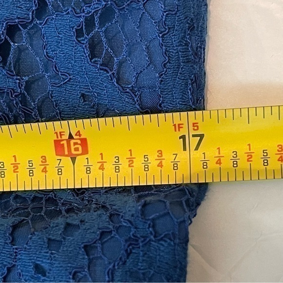 Anthropologie Adrianna Papell Cobalt Blue Lace Holiday Party Event Dress NWT - Picture 14 of 14